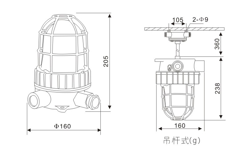 防爆聲光報警器尺寸圖